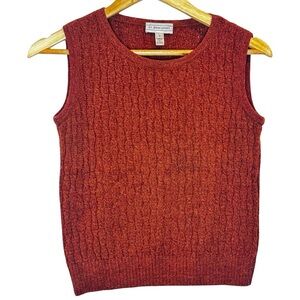 St. John Sport Red  wool blend Sleeveless Sweater Vintage Size P
